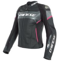 Dainese D-AIR RACING 3 LADY dámská kožená bunda šedá/růžová vel.38